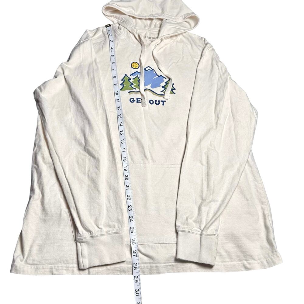 Life Is Good | “Get Out” Putty Shade Outdoor Lightweight Cotton Hoodie | Large - Picture 6 of 13
